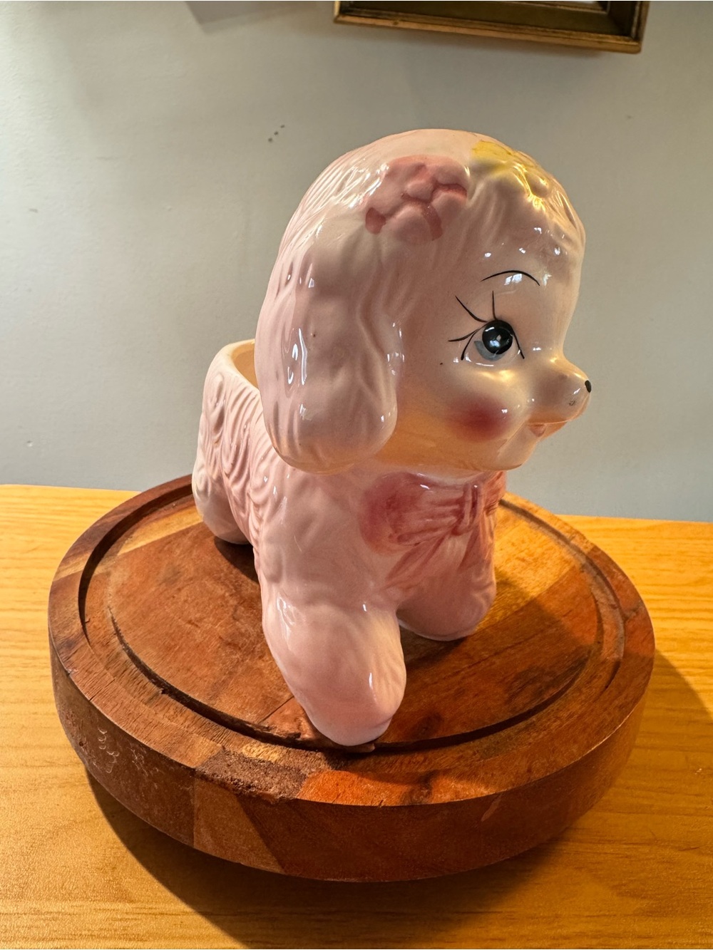 Royal Copley Vintage Pink Ceramic Poodle Planter - Kitschy Decorative Accent - Picture 3 of 8